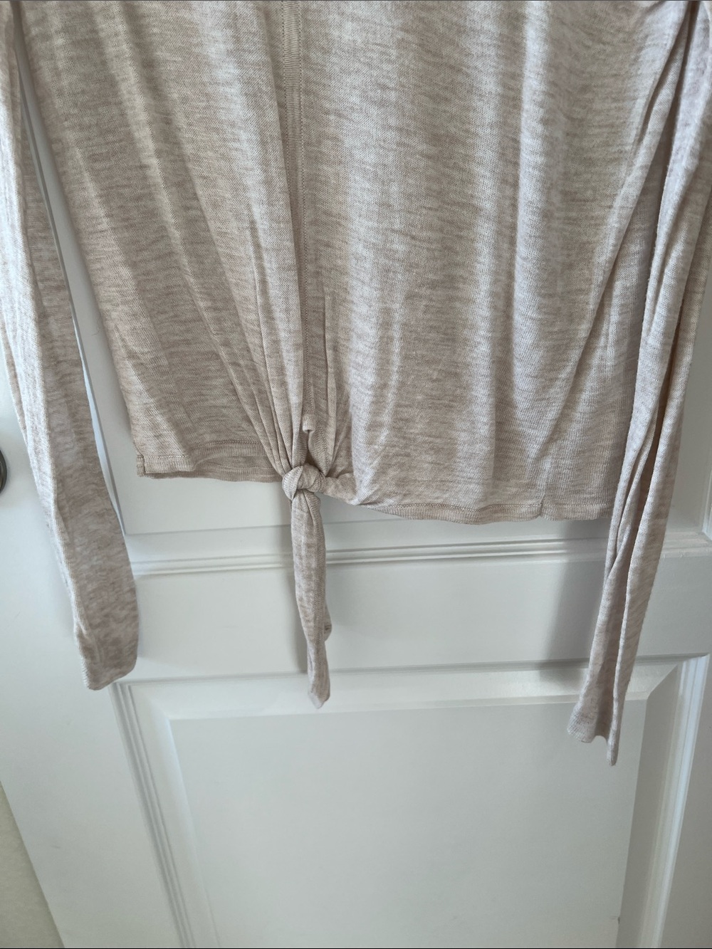 Madewell Neutral Tie-Front Long Sleeve Top - Picture 3 of 4